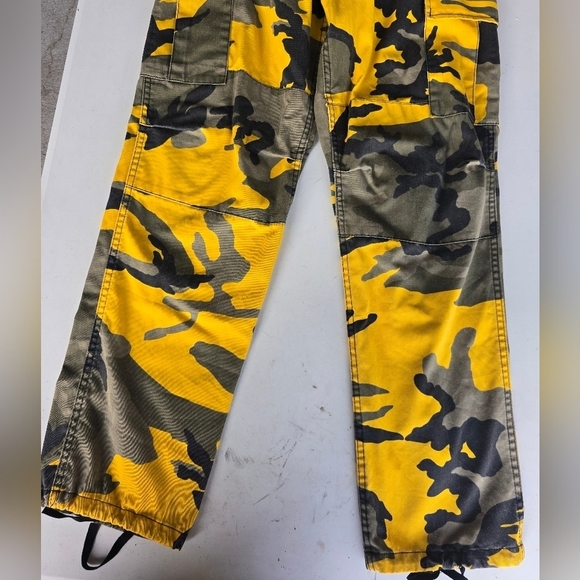 Rothco Cargo Camouflag Pants Men Regular Yellow Stinger Surplus Drawstring 27x30 - Picture 3 of 13